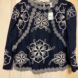 New with tags, Navy & white blouse